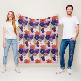 Anemone Vår blommor Fleecefilt