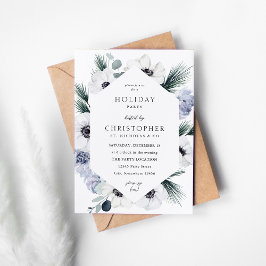 Anemone Winter White Blommigt Julfest Inbjudningar