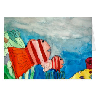 Anemonen för clownfiskhav hälsningskort