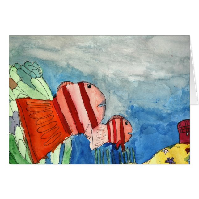 Anemonen för clownfiskhav hälsningskort (Framsidan Horizontal)