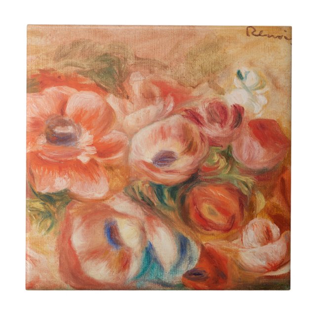 Anemoner (2) från Auguste Renoir Decorative Kakelplatta (Framsidan)