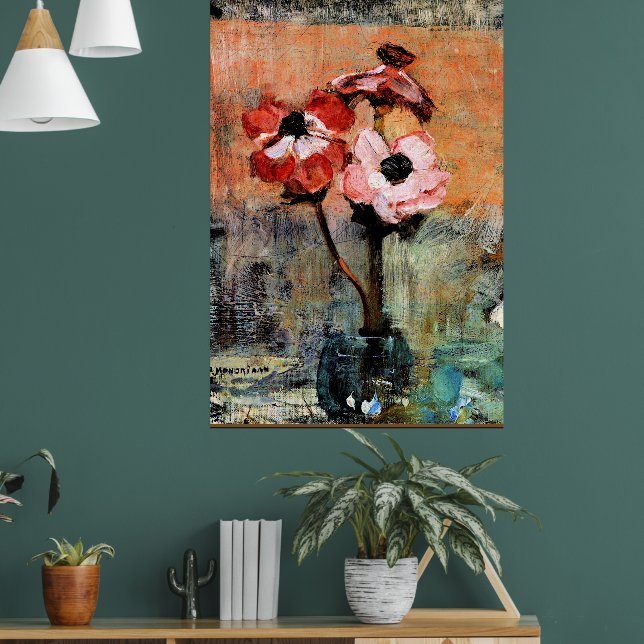 Anemoner av Piet Mondrian Poster (Vardagsrum 1)