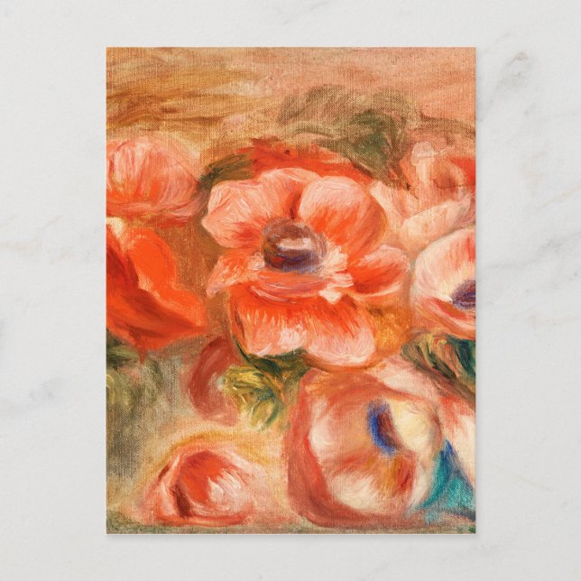 Anemoner av Renoir Impressionistisk målning Vykort (Framsida)