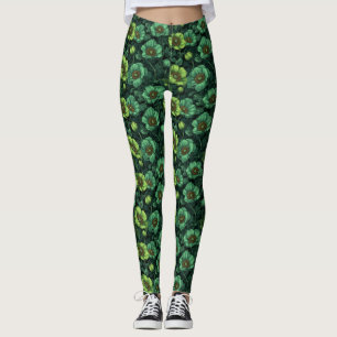 Anemoner Blomma Gymkläder Anemoner Accent Födelsed Leggings