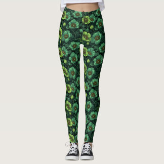 Anemoner Blomma Gymkläder Anemoner Accent Födelsed Leggings