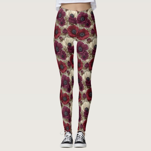 Anemoner Blomma Maternity Anemoner Accent Leggings (Framsida)