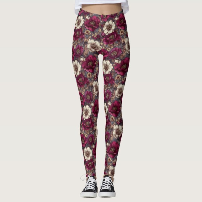 Anemoner Blomma Maternity Anemoner Blomma Leggings (Framsida)