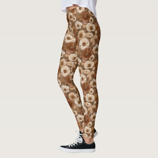 Anemoner Blomma Maternity Anemoner Gnistrer Leggings (Vänster)