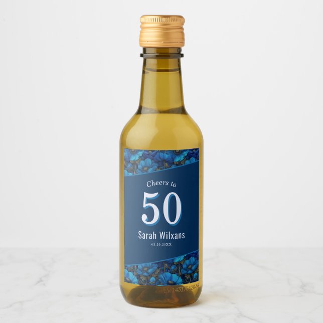 Anemoner Blomma Tonåring Födelsedag Personlig Vinetikett (Framsida)