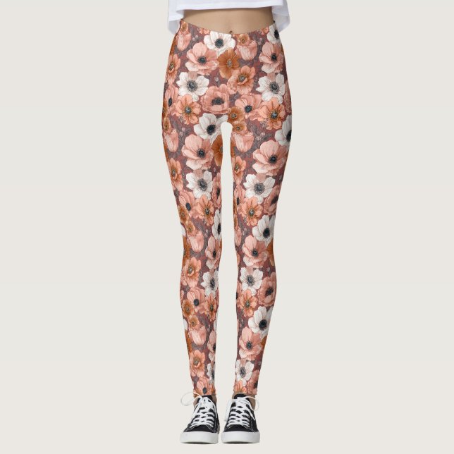 Anemoner blommar Övning Anemoner Förtrollning Bäst Leggings (Framsida)