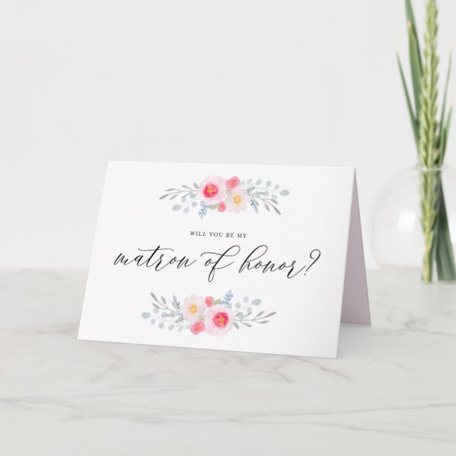 Anemoner för Rosa av vattenfärg är min hedersbetyg Kort (Framsida)