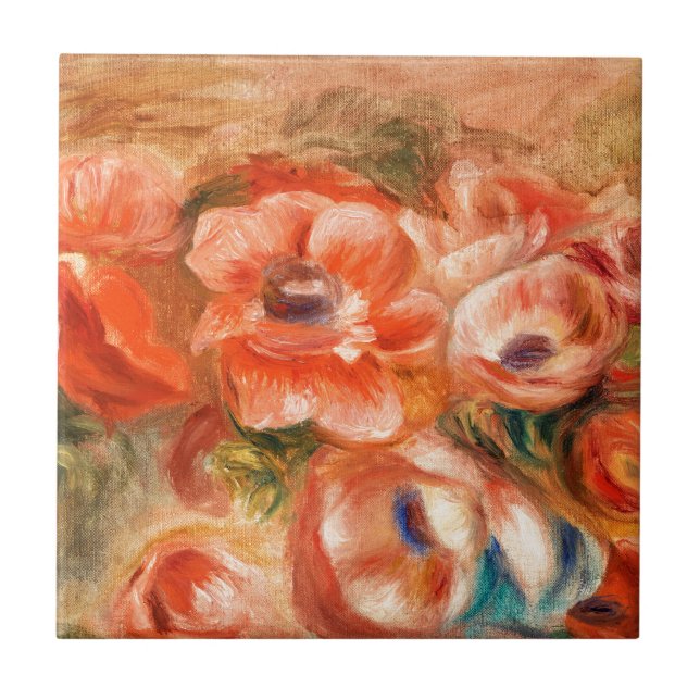 Anemoner från Renoir Impressionist Painting Kakelplatta (Framsidan)