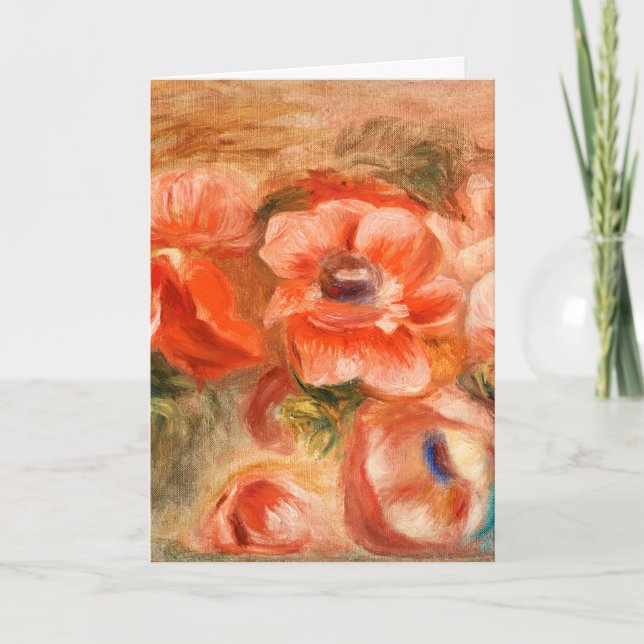 Anemoner från Renoir Impressionist Painting Kort (Framsida)