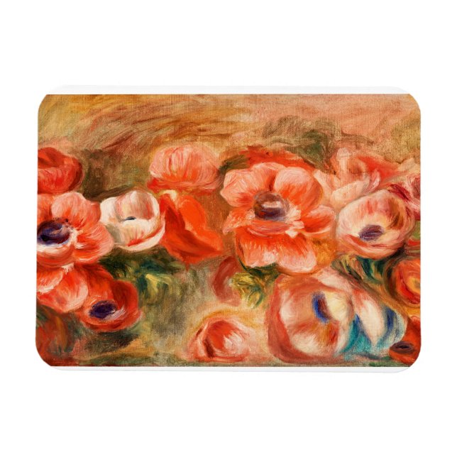 Anemoner från Renoir Impressionist Painting Magnet (Horisontell)