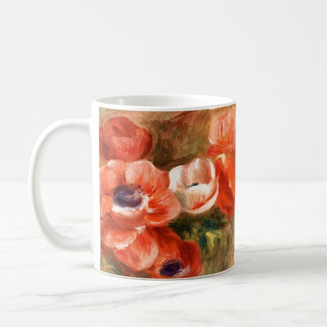 Anemoner från Renoir Impressionist Painting Mugg (Vänster)
