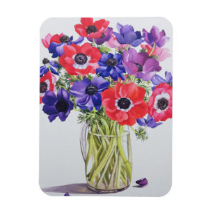 Anemoner i en glass tillbringare 2007 magnet
