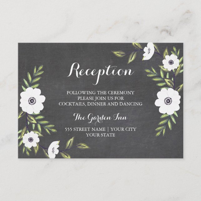 Anemoner målade med kritmålarfärg - Mottagningskor Tilläggskort (Framsida)