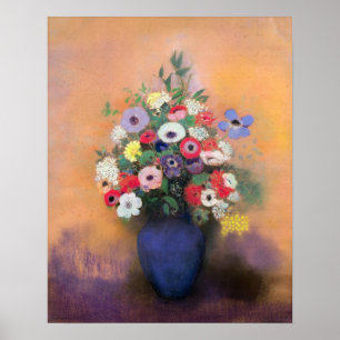 Anemoner och lilac i Blå Vas efter 1912 Poster