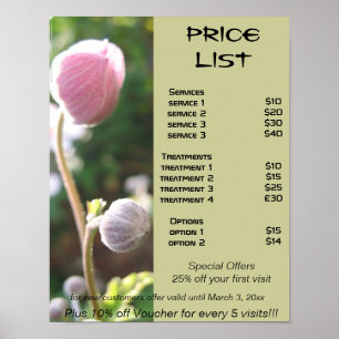 Anemoner Reiki zen prislista Poster