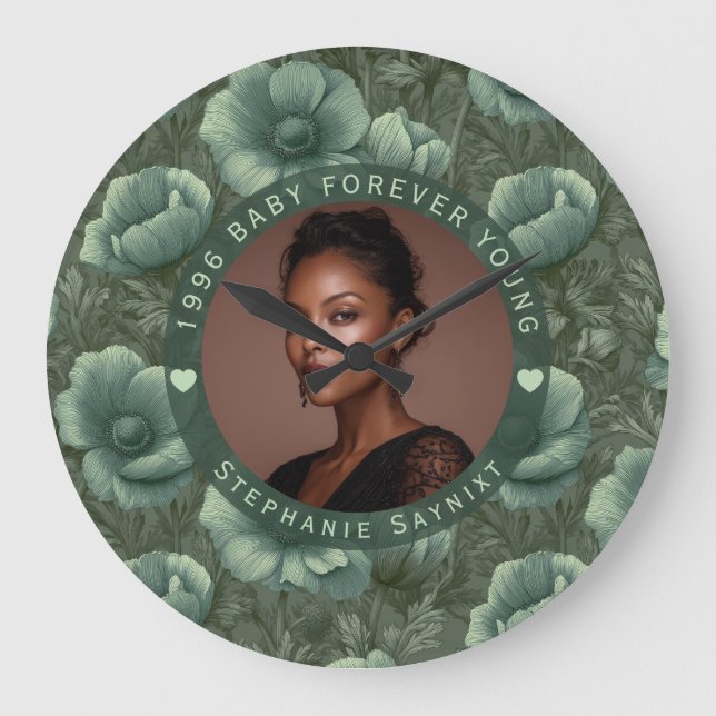 Anemoner Tema Femtio Födelsedagspresenter För Mor Stor Klocka (Framsida)