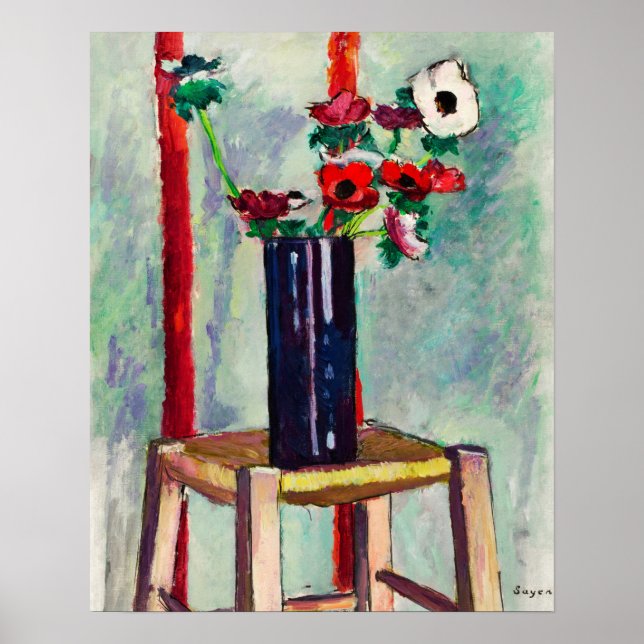 Anemones (1910-1912) Henry Lyman Sayen Poster (Framsidan)