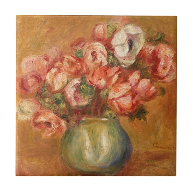 Anemones av Pierre-Auguste Renoir Kakelplatta (Framsidan)