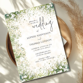 Anemones blommigt vit vattenfärg bröllop inbjudningar