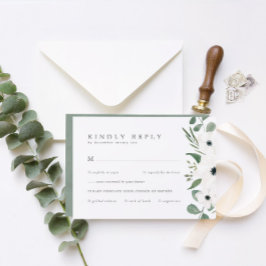 Anemones & Eucalyptus med Meal Choice Bröllop OSA Kort