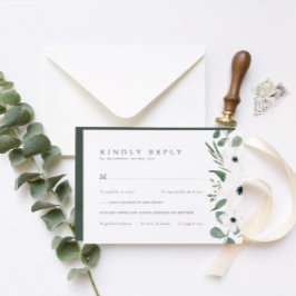 Anemones & Eucalyptus med Meal Choice Bröllop OSA Kort