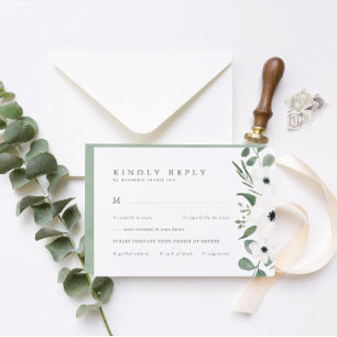 Anemones & Eucalyptus med Meal Choice Bröllop RSV OSA Kort