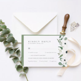 Anemones & Eucalyptus med Meal Choice Bröllop RSV OSA Kort