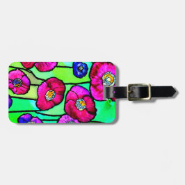 Anemones glass art bagagebricka