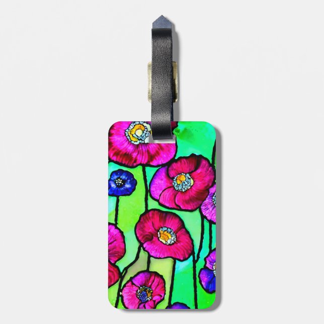 Anemones glass art bagagebricka (Baksidan Lodrät)