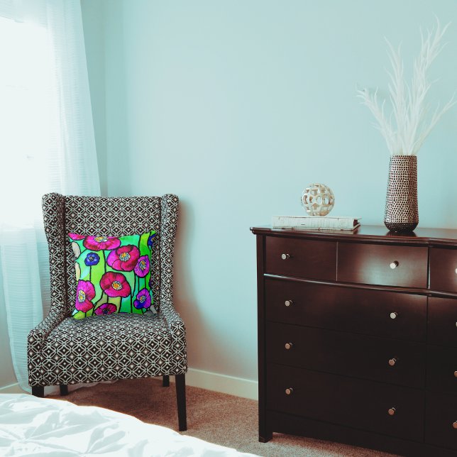 Anemones glass art kudde (Skapare uppladdad)