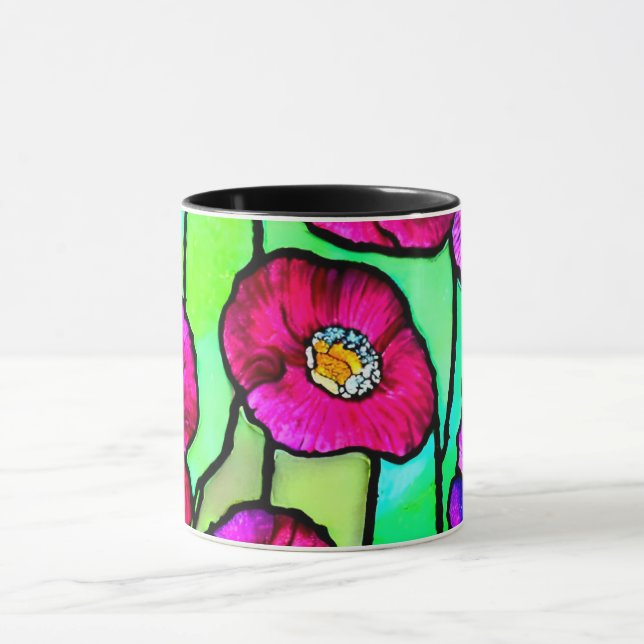 Anemones glass art mugg (Center)