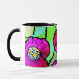 Anemones glass art mugg