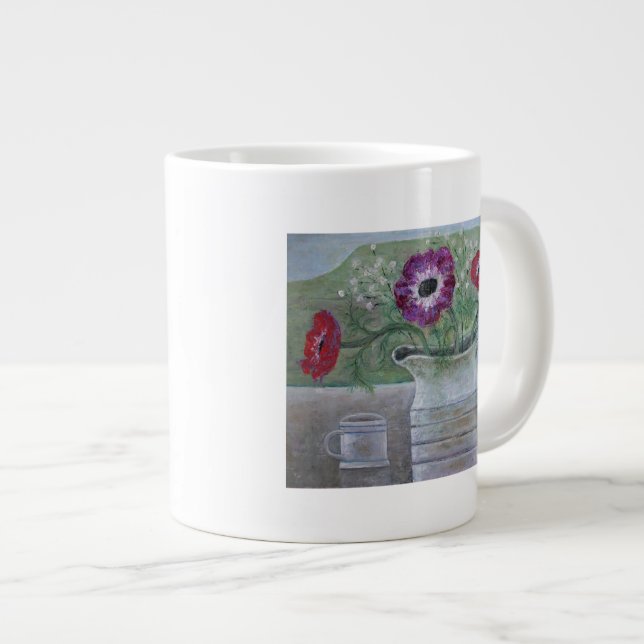 Anemones in White Jug 2013 Jumbo Mugg (Framsida höger)