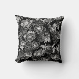 Anemones Mönster Elegant Blommigt Design Kudde