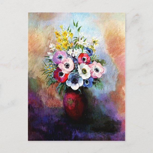 Anemones - Odilon Redon Vykort (Framsida)