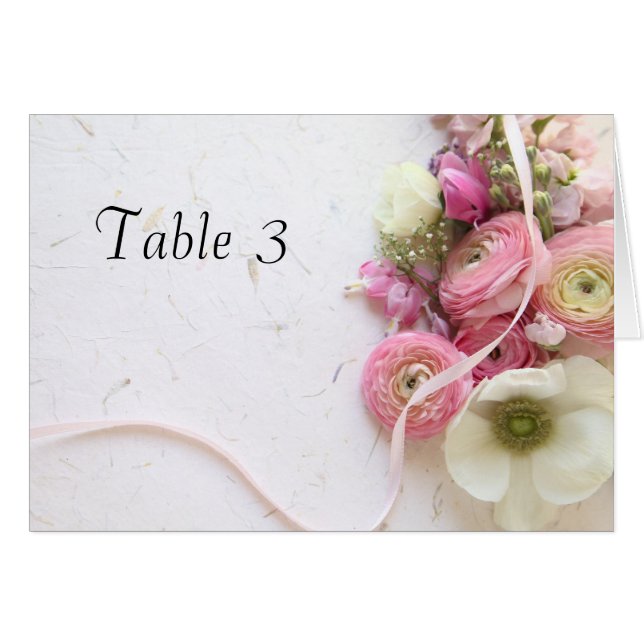 Anemones, ranunculus, ribbon hälsningskort (Framsidan Horizontal)