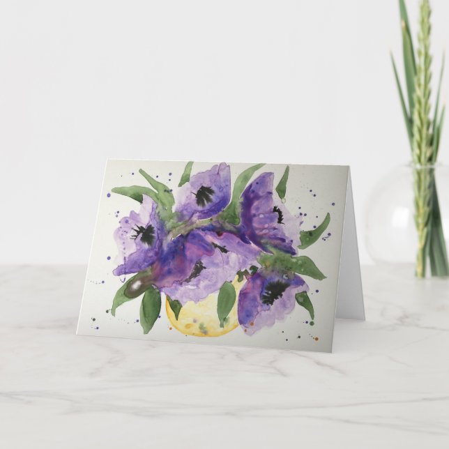 Anemonhälsningkort Kort (Framsida)