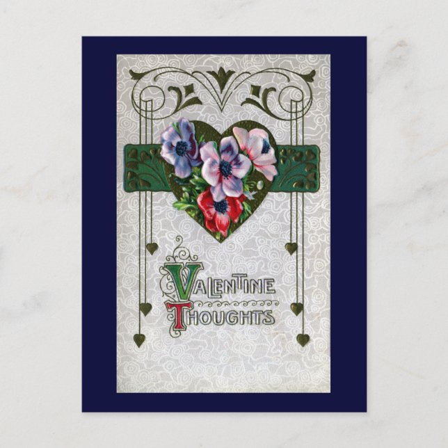 Anemonvintagevalentin Helg Vykort (Framsida)