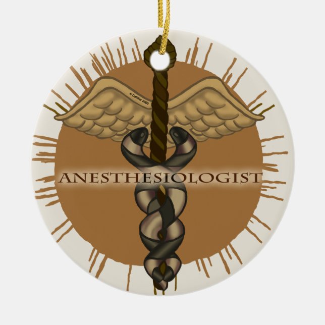 Anestesiläkare Kaducéustecken Oval Ornament (Framsidan)