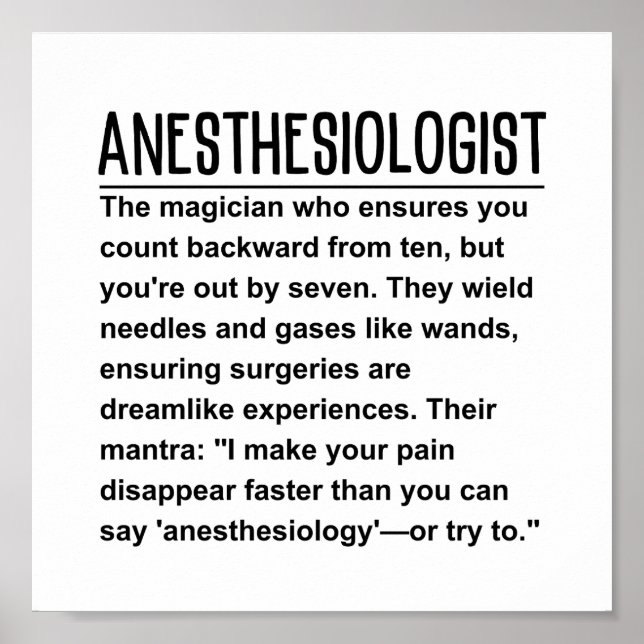 Anestesiolog Poster (Framsidan)