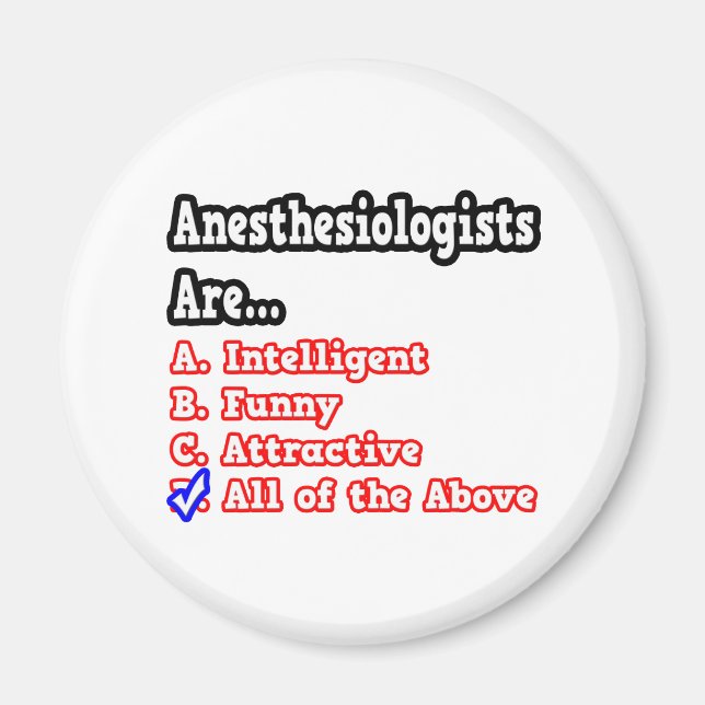 Anestesiolog Quiz..Joke Magnet (Framsidan)
