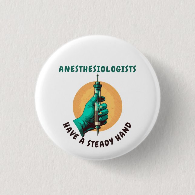 Anestesiologer har en stadig hand, anestesi knapp (Framsida)