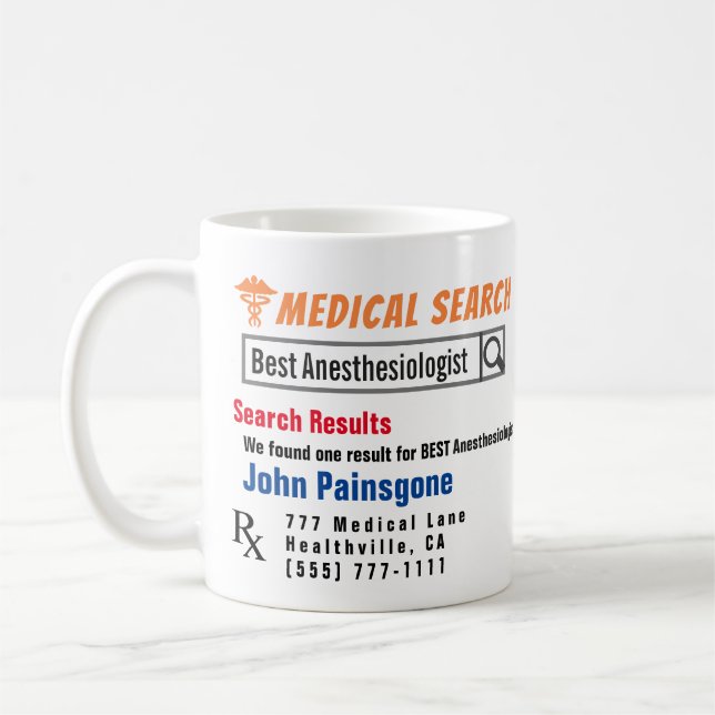 Anesthesiolog Funny Search Gift Mugg (Vänster)