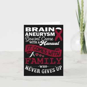 Aneurysm Awareness Burgundy Ribbon Family Support Kort