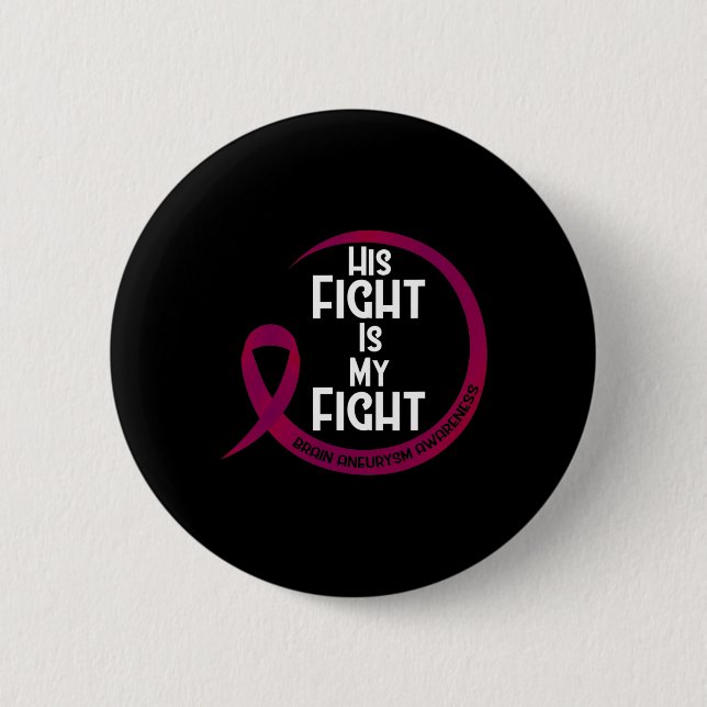 Aneurysm Awareness Burgundy Ribbon Hans Fight är m Knapp (Framsida)