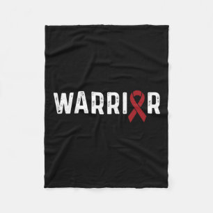 Aneurysm Awareness Burgundy Ribbon Warrior Fleecefilt